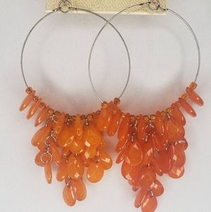 Orange dangle earrings